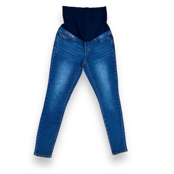 9TH & MAIN Maternity jeans with distressing med wash stretch denim Size M - Picture 1 of 4